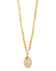 Ethiopian Yellow Opal Beaded Necklace with Gold Clasp - Peridot Fine Jewelry - Zahava
