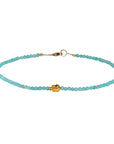 Faceted Amazonite Beaded Bracelet with 18K Butterfly Bead - Peridot Fine Jewelry - Margaret Solow Jewelry