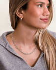 Faceted Aquamarine Rondelle Bead & 20K Hand - Wrapped Necklace - Peridot Fine Jewelry - Caroline Ellen