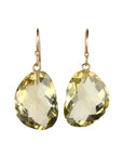 Faceted Asymmetrical Citrine "Tumbled" Drop Earrings - Peridot Fine Jewelry - Rosanne Pugliese
