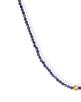 Faceted Blue Lapis Beaded Necklace with 18K Gold Saucer Bead & Clasp - Peridot Fine Jewelry - Margaret Solow Jewelry