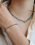 Faceted Blue Tourmaline Beaded Bracelet with 18K Nugget Bead - Peridot Fine Jewelry - Margaret Solow Jewelry