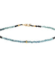 Faceted Blue Tourmaline Beaded Bracelet with 18K Nugget Bead - Peridot Fine Jewelry - Margaret Solow Jewelry