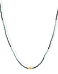 Faceted Blue Tourmaline Beaded Necklace with 18K Gold Marquise Bead & Clasp - Peridot Fine Jewelry - Margaret Solow Jewelry
