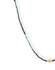 Faceted Blue Tourmaline Beaded Necklace with 18K Gold Marquise Bead & Clasp - Peridot Fine Jewelry - Margaret Solow Jewelry