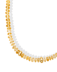 Faceted Citrine Beaded Necklace with Three 14K Centered Rondelle Beads & Spring Clasp - Peridot Fine Jewelry - Zahava