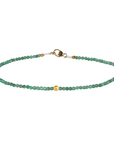 Faceted Emerald Beaded Bracelet with 18K Carved Sphere Bead - Peridot Fine Jewelry - Margaret Solow Jewelry
