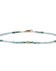 Faceted Grandidierite Beaded Bracelet with 18K High Polish Round Bead - Peridot Fine Jewelry - Margaret Solow Jewelry