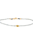 Faceted Labradorite Beaded Bracelet with 18K Marquise Bead - Peridot Fine Jewelry - Margaret Solow Jewelry