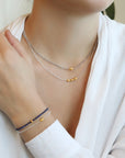 Faceted Labradorite Beaded Necklace with 18K Stepped Rhombus Bead