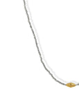 Faceted Labradorite Beaded Necklace with 18K Stepped Rhombus Bead - Peridot Fine Jewelry - Margaret Solow Jewelry