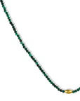Faceted Malachite Beaded Necklace With 18K Smooth Marquise Bead - Peridot Fine Jewelry - Margaret Solow Jewelry