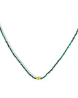 Faceted Malachite Beaded Necklace With 18K Smooth Marquise Bead - Peridot Fine Jewelry - Margaret Solow Jewelry