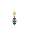 Faceted Marquise "Archive" 18K Bezel - Set Teal Blue - Green Tourmaline Charm - Peridot Fine Jewelry - Anne Sportun