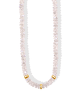 Faceted Moonstone Beaded Necklace with Three 14K Centered Rondelle Beads & Spring Clasp - Peridot Fine Jewelry - Zahava
