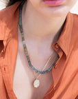 Faceted Moss Aquamarine Beaded Necklace - 20" - Peridot Fine Jewelry - Zahava