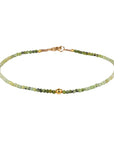 Faceted Ombre Green Opal Beaded Bracelet with 18K Carved Sphere Bead - Peridot Fine Jewelry - Margaret Solow Jewelry