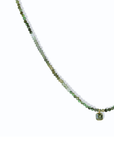 Faceted Ombre Green Tourmaline Beaded Necklace with 18K Bezel Set Green Tourmaline Pendant - Peridot Fine Jewelry - Margaret Solow Jewelry