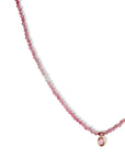 Faceted Pink Tourmaline Beaded Necklace with 18K Bezel - Set Pink Sapphire Charm - Peridot Fine Jewelry - Margaret Solow Jewelry