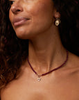 Faceted Ruby Beaded Necklace - Peridot Fine Jewelry - Zahava