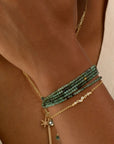 Faceted Sakota Emerald Beaded Wrap Bracelet - Peridot Fine Jewelry - Anne Sportun