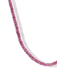 Faceted Skinny Pink Sapphire Beaded Necklace - Peridot Fine Jewelry - Zahava