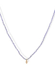 Faceted Tanzanite Beaded Necklace with 18K Gold Bezel - Set Cognac Diamond - Peridot Fine Jewelry - Margaret Solow Jewelry