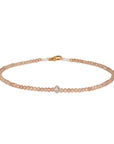 Faceted Zircon Beaded Bracelet with Center Grey Diamond Bead - Peridot Fine Jewelry - Margaret Solow Jewelry