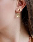 Gold and Diamond Flower Earrings - Peridot Fine Jewelry - Caroline Ellen