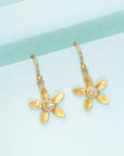 Gold and Diamond Flower Earrings - Peridot Fine Jewelry - Caroline Ellen