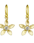 Gold and Diamond Flower Earrings - Peridot Fine Jewelry - Caroline Ellen