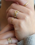 Gold and Pave Diamond Halfway Eternity Band - Peridot Fine Jewelry - Yasuko Azuma