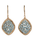 Gold Fill & Blue Swarovski Crystal Beaded Front - Facing Marquise Shaped Earrrings - Peridot Fine Jewelry - Dana Kellin
