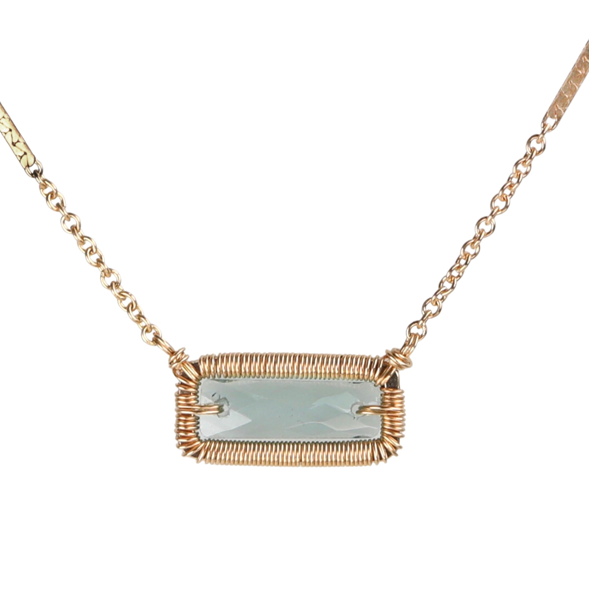 Gold Fill Fine Flattened Bar Chain with Horizontal Rectangular