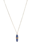 Gold Fill Fine Round & Oval Link Chain and Elongated Oval Kyanite Pendant Necklace - Peridot Fine Jewelry - Dana Kellin