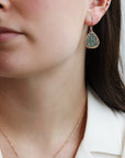 Gold Fill Front - Facing Teardrop Earrrings with Blue - Green "Spring Mix" Beads - Peridot Fine Jewelry - Dana Kellin