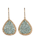 Gold Fill Front - Facing Teardrop Earrrings with Blue - Green "Spring Mix" Beads - Peridot Fine Jewelry - Dana Kellin