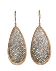 Gold Fill Large Front - Facing Teardrop Earrrings with "Greige Mix" Beads - Peridot Fine Jewelry - Dana Kellin