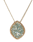 Gold Fill Small Fixed Marquise Shaped Pendant Necklace with Blue Crystal Beads - Peridot Fine Jewelry - Dana Kellin