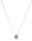 Gold Fill Small Fixed Marquise Shaped Pendant Necklace with Blue Crystal Beads - Peridot Fine Jewelry - Dana Kellin