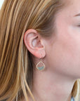 Gold Fill Small Open Teardrop Hoop Earrrings with Blue Crystal Beads - Peridot Fine Jewelry - Dana Kellin