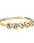 Gold Five Bezel - Set Montana Sapphire Ring - Peridot Fine Jewelry - Yasuko Azuma