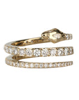 Gold & Graduated Pave Diamond "Coil Snake" Ring - Peridot Fine Jewelry - Jacquie Aiche