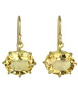 Gold Oval Faceted Citrine Earrings - Peridot Fine Jewelry - Rosanne Pugliese