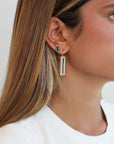 Gold Prong - Set White Topaz "Prism" Earrings - Peridot Fine Jewelry - Rosanne Pugliese