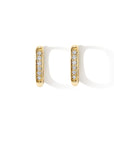 Gold Rectangular Pave Diamond 8mm "Click" Hoops - Peridot Fine Jewelry - Zahava
