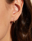 Gold Rectangular Pave Diamond 8mm "Click" Hoops - Peridot Fine Jewelry - Zahava