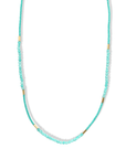 Gold Vermeil, Amazonite Bead & Turquoise Seed Bead Station Necklace - Peridot Fine Jewelry - Debbie Fisher
