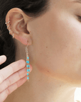 Gold Vermeil & Turquoise Alternating Beaded Double "Stick" Earrings - Peridot Fine Jewelry - Debbie Fisher