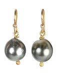 Grey Keshi Pearl Drop Earrings - Peridot Fine Jewelry - Rosanne Pugliese
